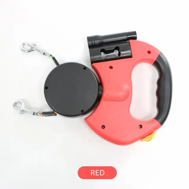 Red Dual Retractable Dog Leash