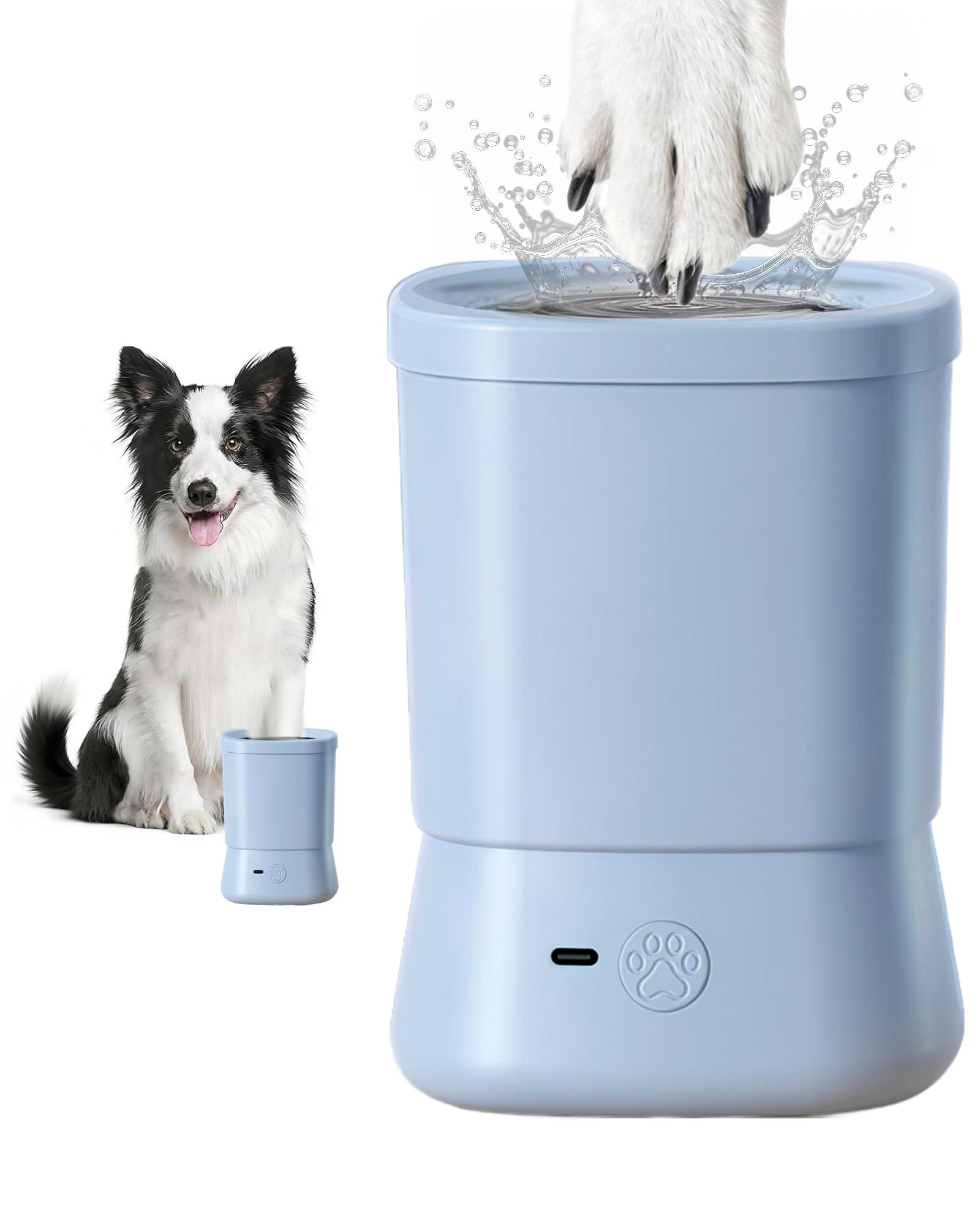 Electric Dog Paw Cleaner for Dogs，2 Speeds Automatic Dog Foot Paw Washer for…, Pink image 9