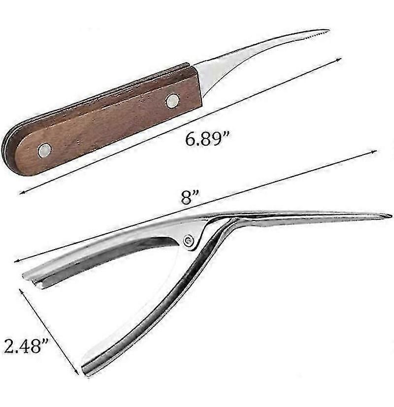 2pcs Stainless Steel Shrimp Cleaner & Deveiner - Wooden Handle image 5