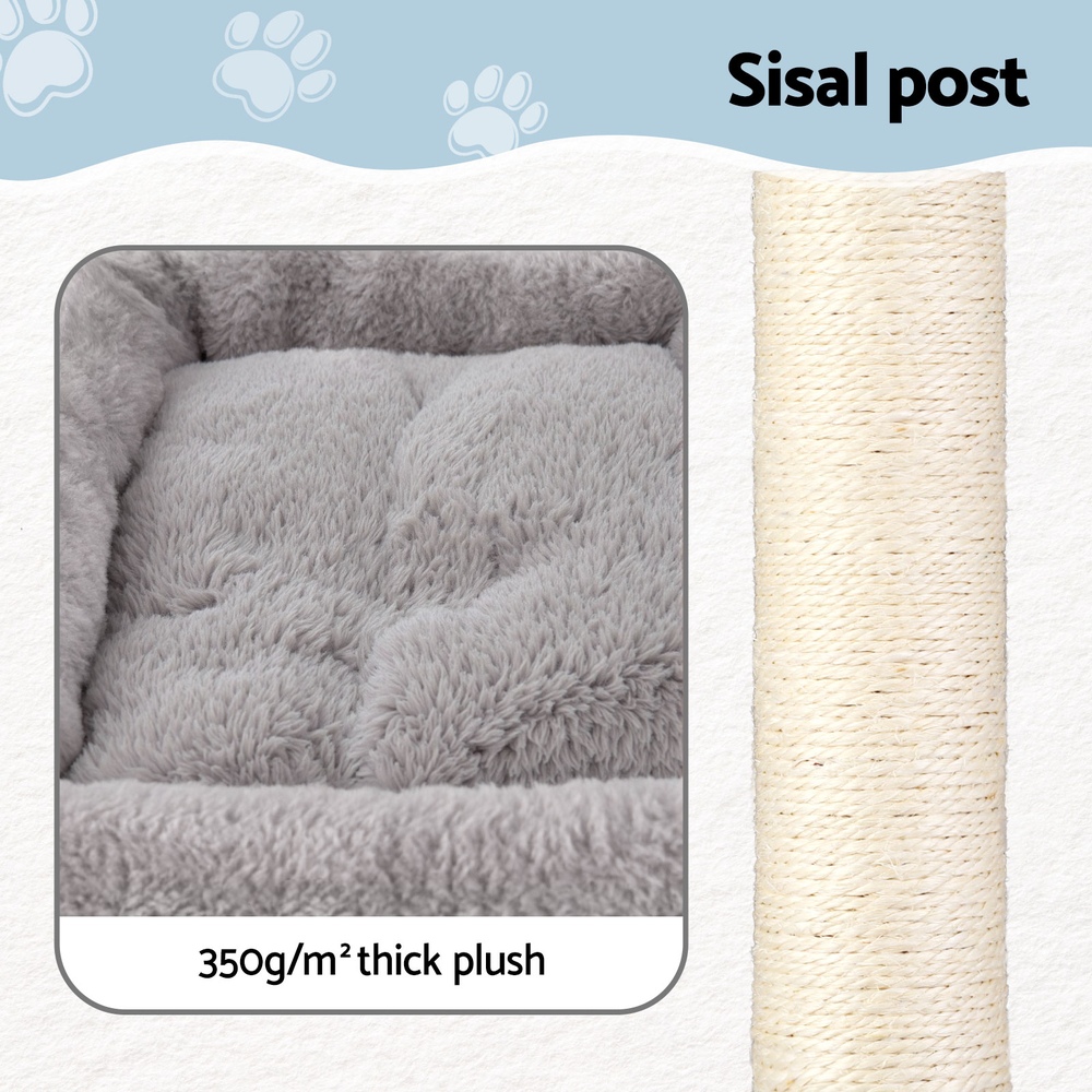 i.Pet Cat Tree 67cm Tower Scratching Post Trees Scratcher Condo House Light Grey image 6