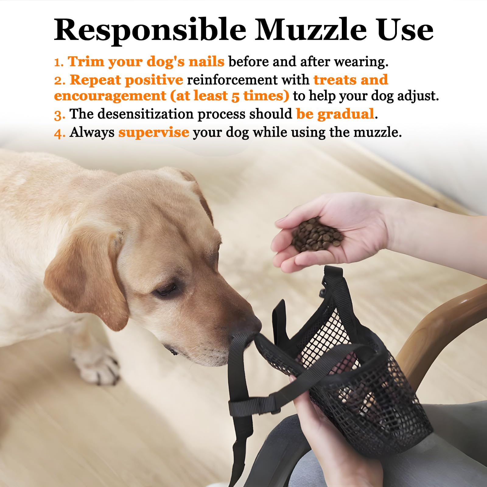 Soft Mesh Dog Muzzle for Small Medium Large Dogs – Breathable Adjustable Anti-Bite…, S image 3