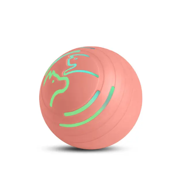 2PCS Pink Rechargeable Automatic Jumping Pet Toy Ball - Interactive Smart Play Ball…