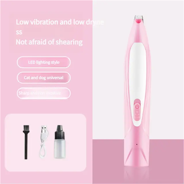 Electric Pet Hair Clipper with Type-C Charging, Pink
