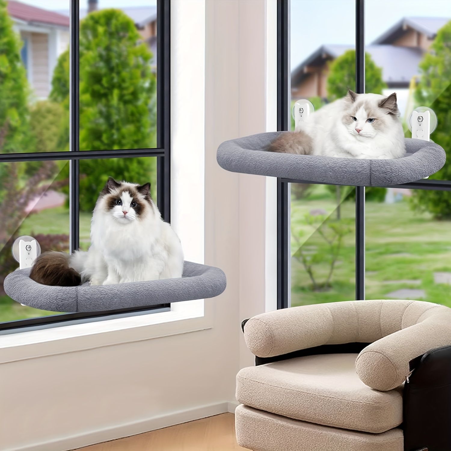 Gray cat bed window cat bed image 5