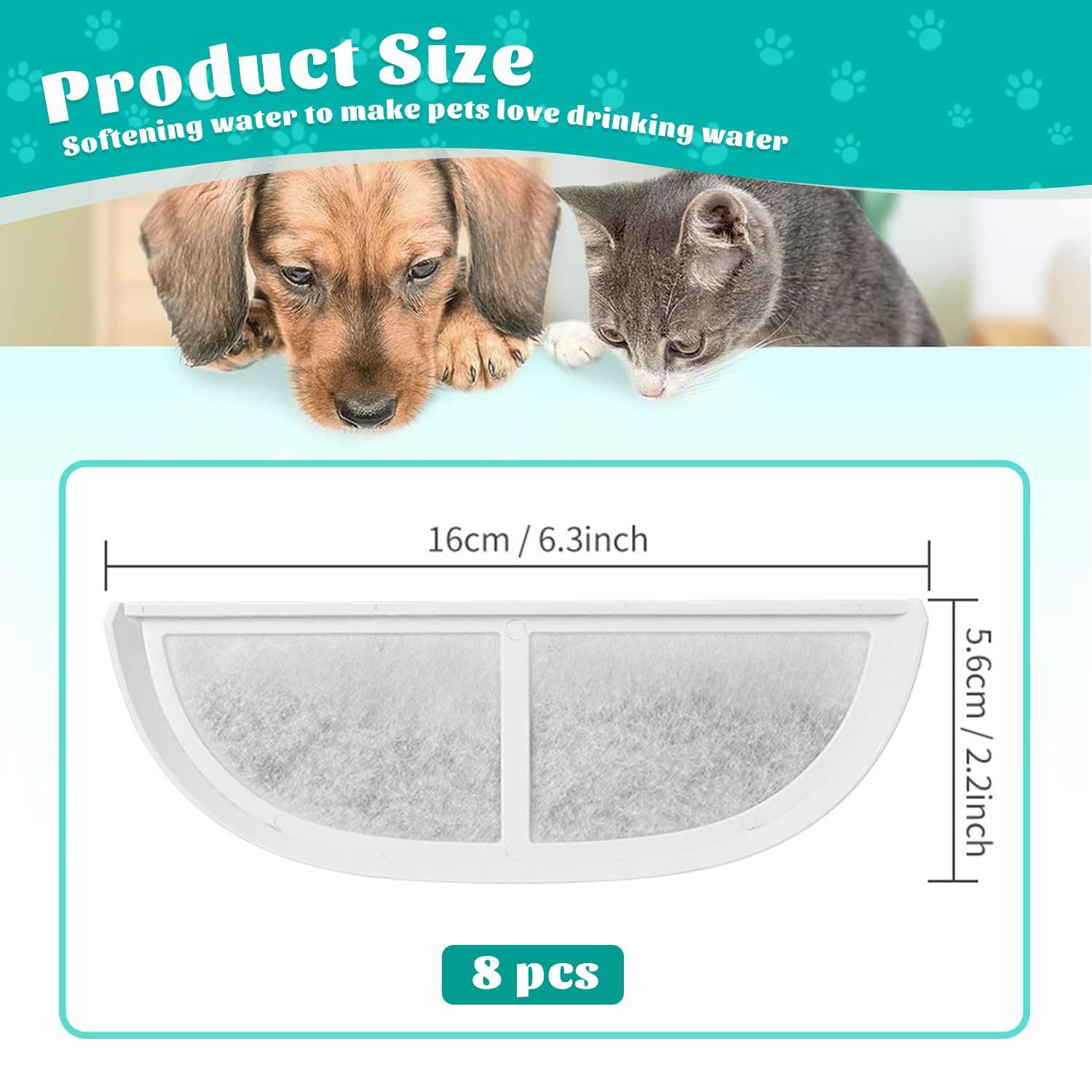 8 Packs Replacement Pet Water Fountain filter image 5