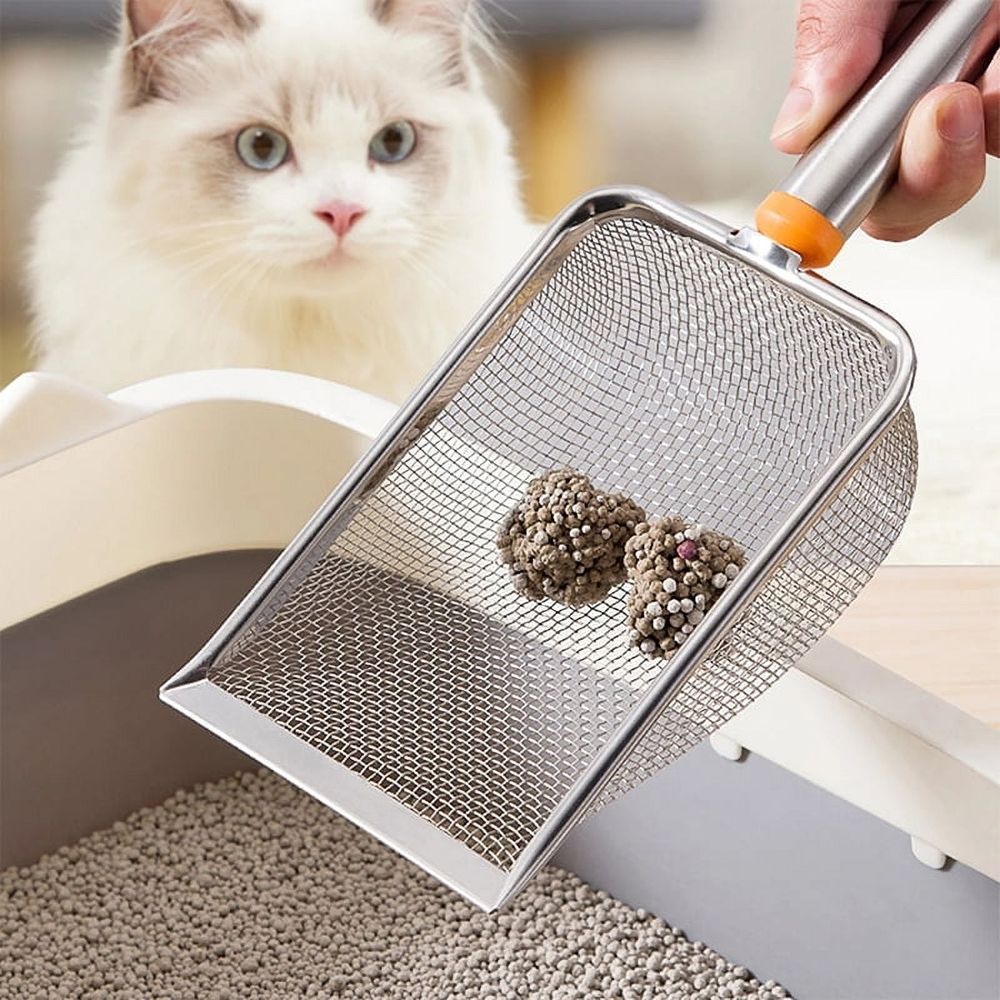 Stainless Steel Fine Mesh Cat Litter Scoop Easy To Clean Non-Stick Shovel For Reptiles… image 5