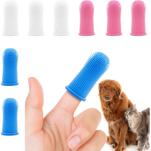 9-Piece Dog and Cat Toothbrush Set with Finger Toothbrushes