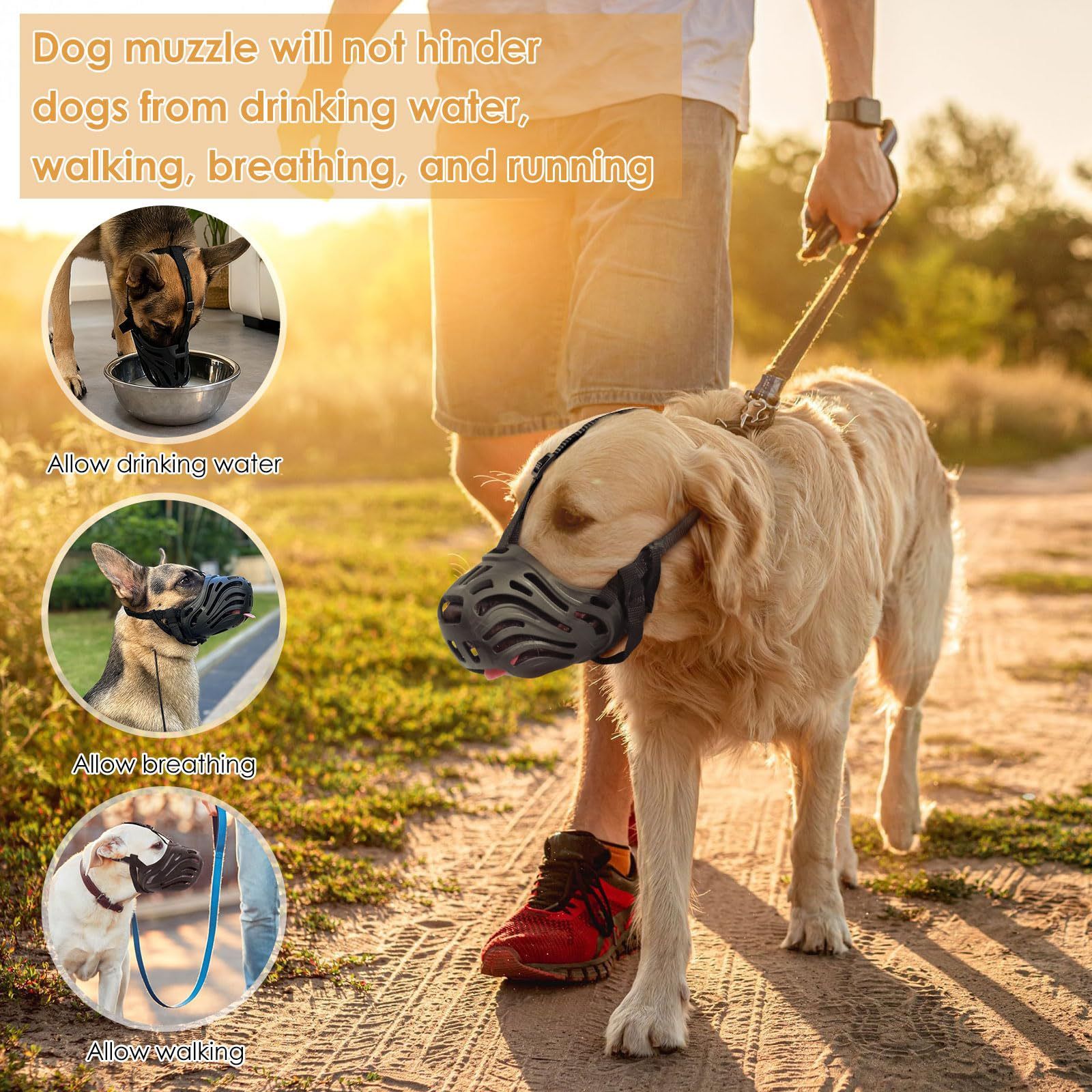 Soft Silicone Dog Muzzle with Adjustable Nylon Straps image 13