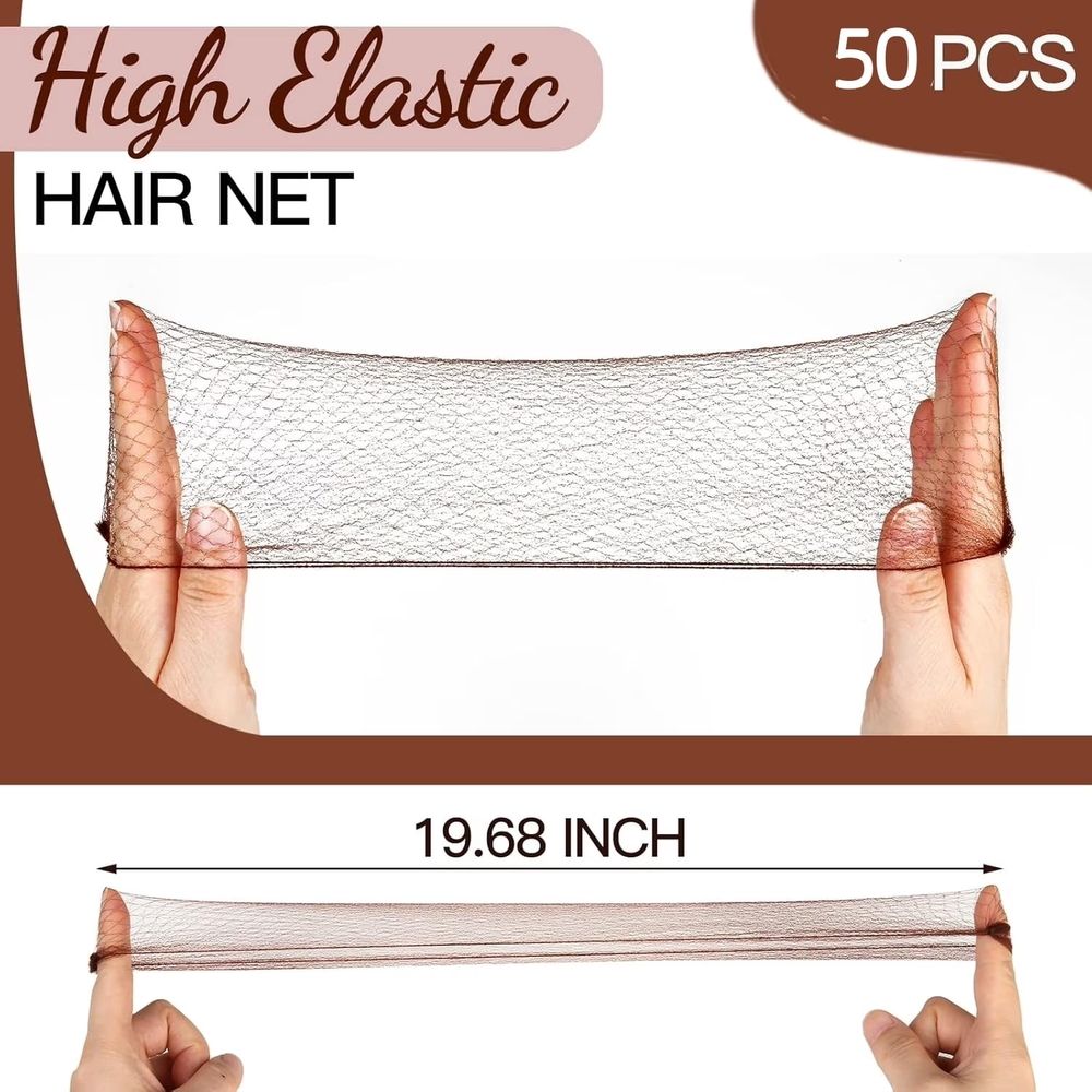 Hair Accessories Set –50PCS Invisible Mesh Hair Nets & 50PCS U Shaped Hair Pins for… image 5