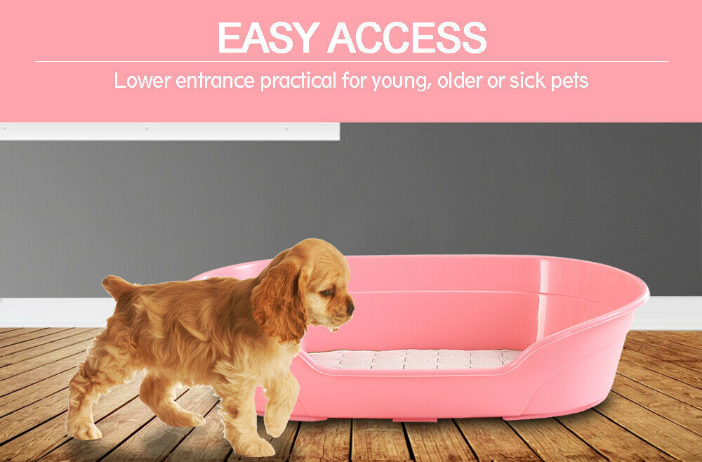 YES4PETS Pet Bed Small Plastic Dog Bedding Sleeping Resting Washable Basket Pink image 2