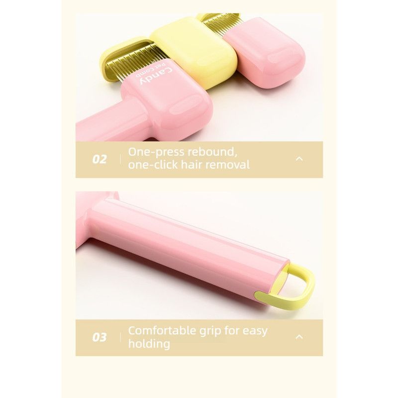Pet Comb, Universal for Cats & Dogs, Dense Pin Comb for Tangles & Loose Fur—Pink image 9