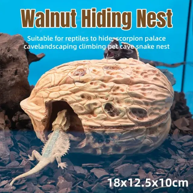Pet Climbing Shelter Simulated Walnut Resting Box Small Animal Hideaway Decor
