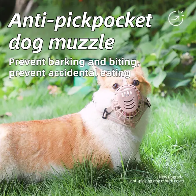 Anti-Biting & Anti-Foraging Dog Muzzle - Breathable & Soft TPE Safety Mask with Secure…