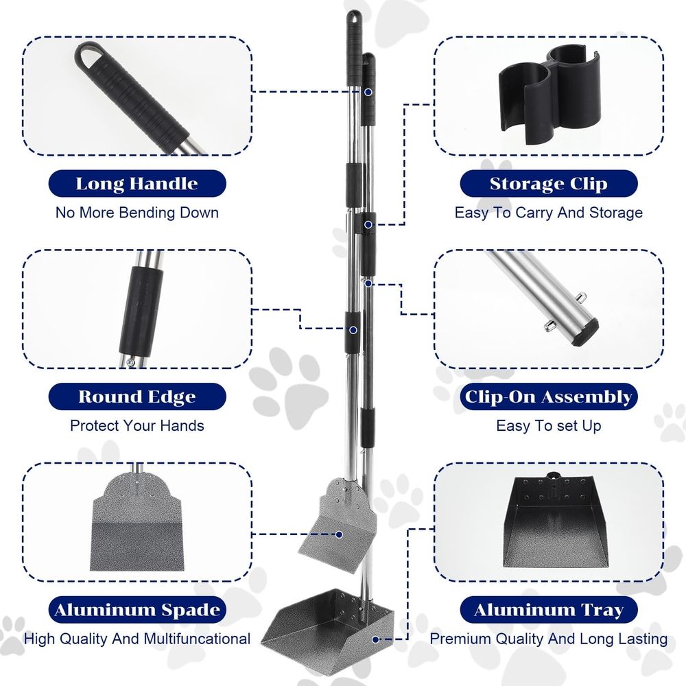 Dog Pooper Scooper Tray Shovel & Rake Kit image 2