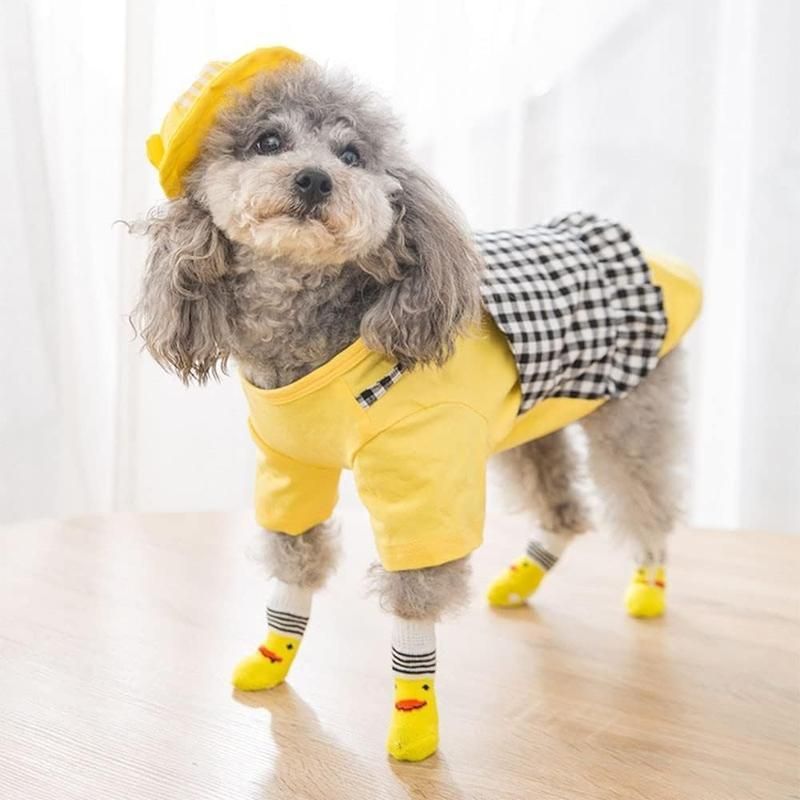 Dog Socks Non-Slip Grip Slip Anti-Slip - Puppy Cat Pet Shoes Slippers M Size - Yellow… image 11