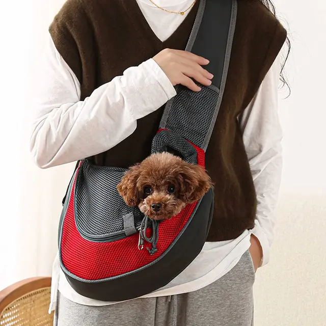 Pet Dog Sling Carrier Breathable Mesh Travel Safe Sling Bag Carrier for Dogs Cats…