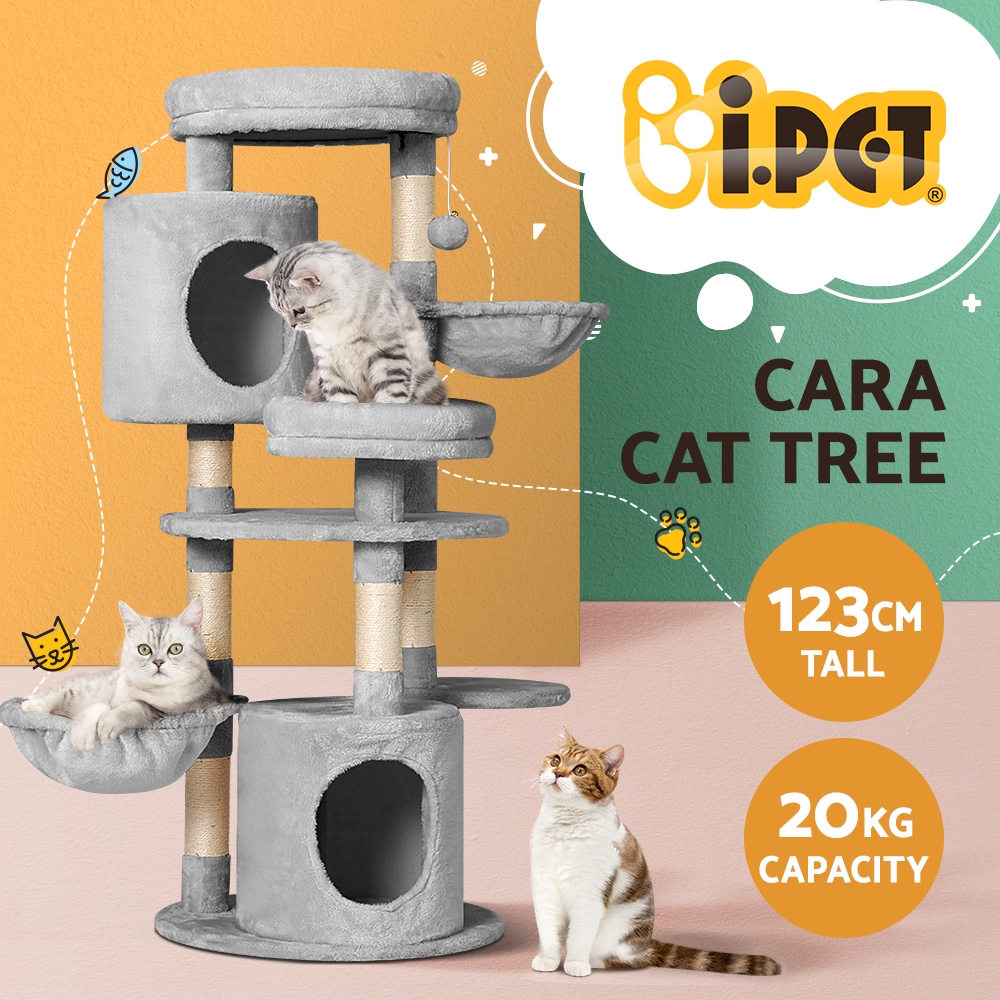 i.Pet Cat Tree 123cm Tower Scratching Post Scratcher Wood Condo House Bed Toys image 3