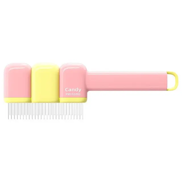 Pet Comb, Universal for Cats & Dogs, Dense Pin Comb for Tangles & Loose Fur—Pink