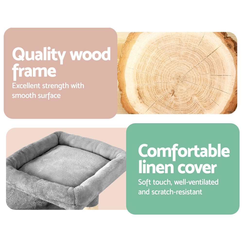 i.Pet Cat Tree 69cm Scratching Post Tower Scratcher Wood Condo House Bed Trees image 5