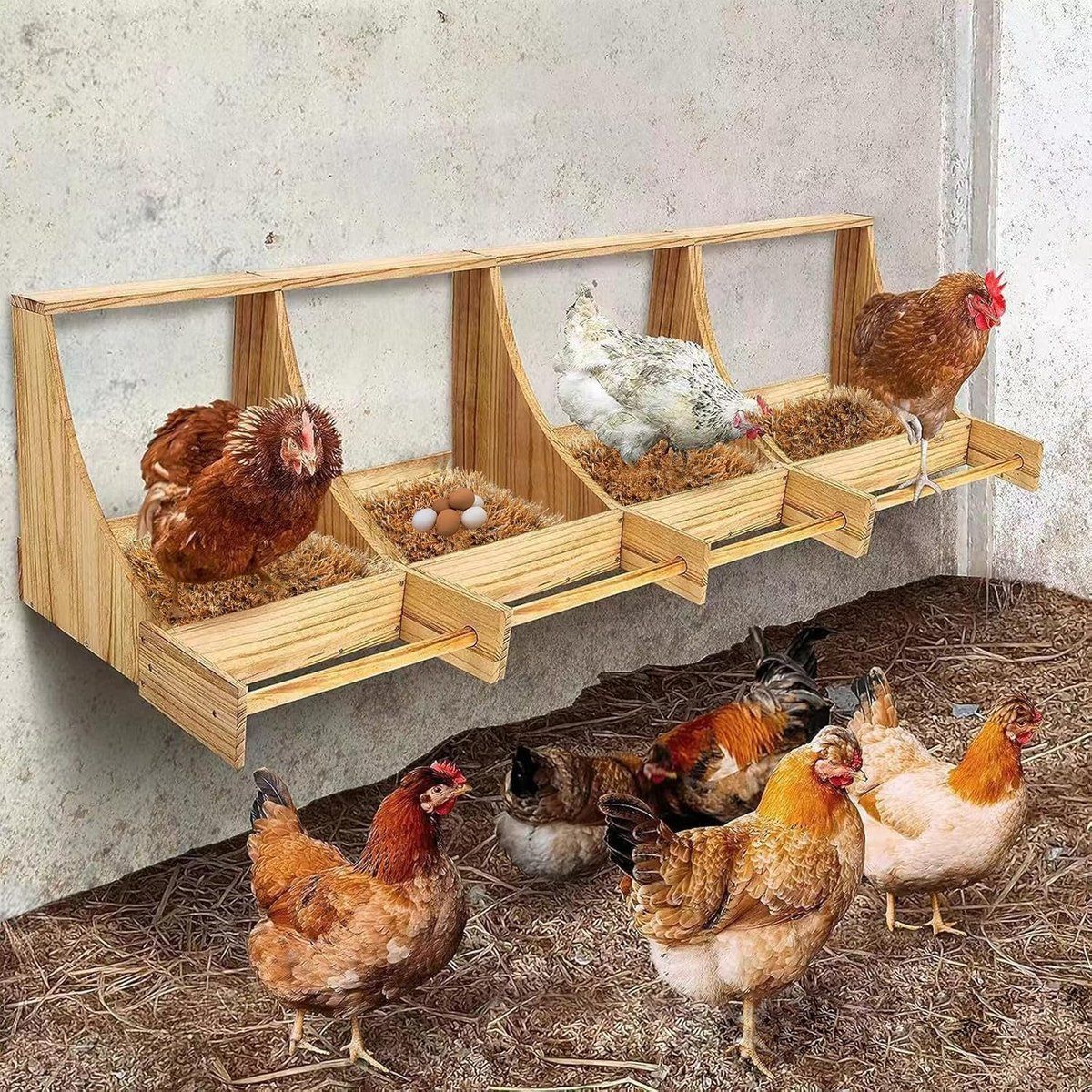 6 Pack Chicken Nesting Box Pads, Brown, 30 × 30cm image 4