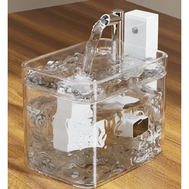 Transparent Wireless Sensor Pet Water Fountain - 1.5L Automatic Filtered Dispenser