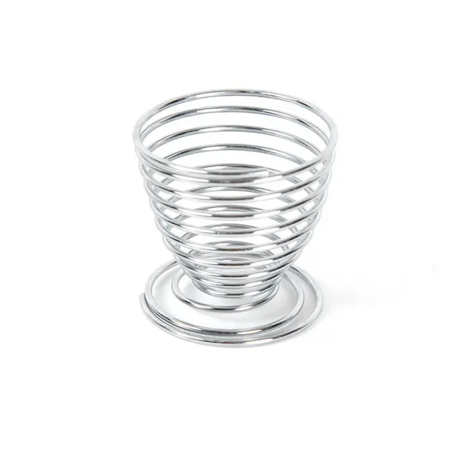 2 PCS Stainless Steel Spring Wire Tray Egg Cups Holder Serving Cup Egg Tray for Egg…