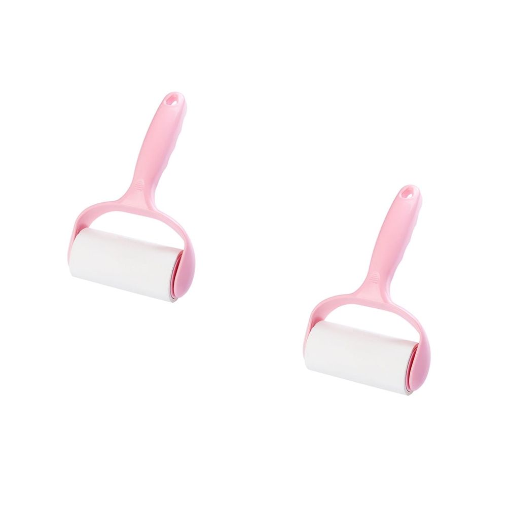 Pink Lint Roller for Quick Pet Hair and Lint Pickup on Furniture and Clothes 2Pcs