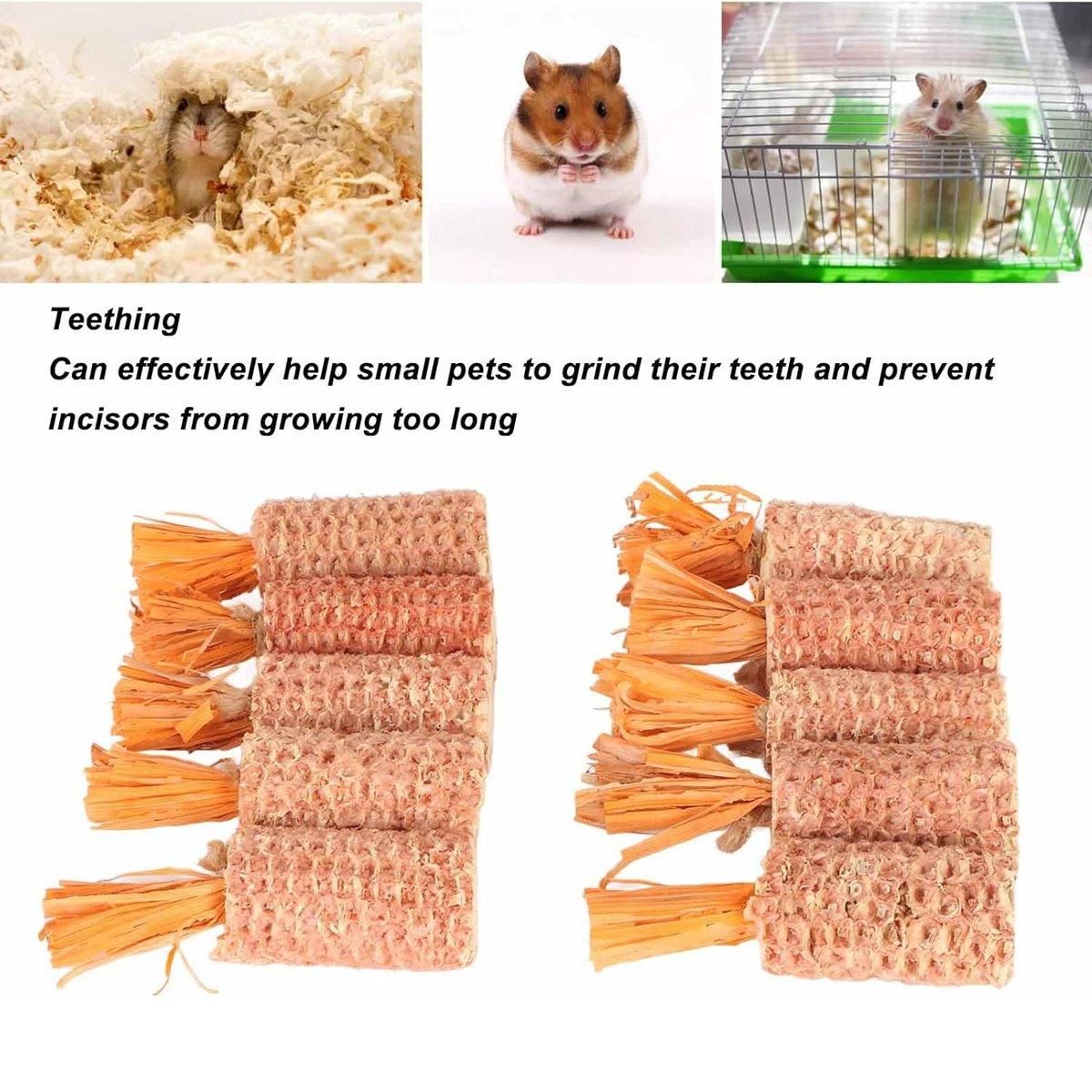 10pcs Pet Chewing Radish Hamster Toys Corn Cob Teething Sticks for Small Animals image 6