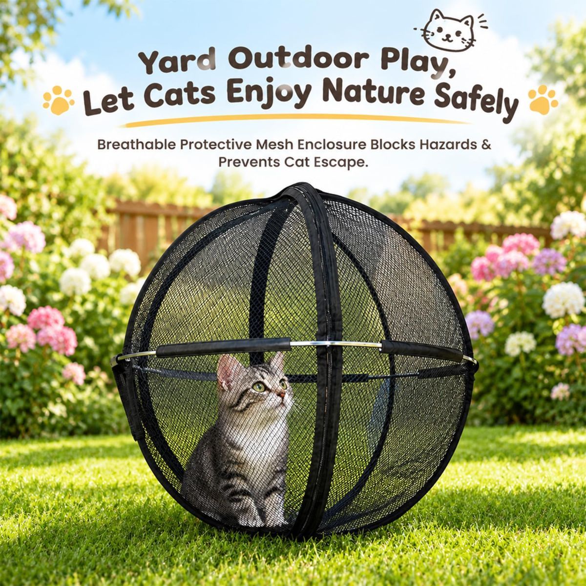 Rollable Mesh Cat Play Ball Enclosure image 3