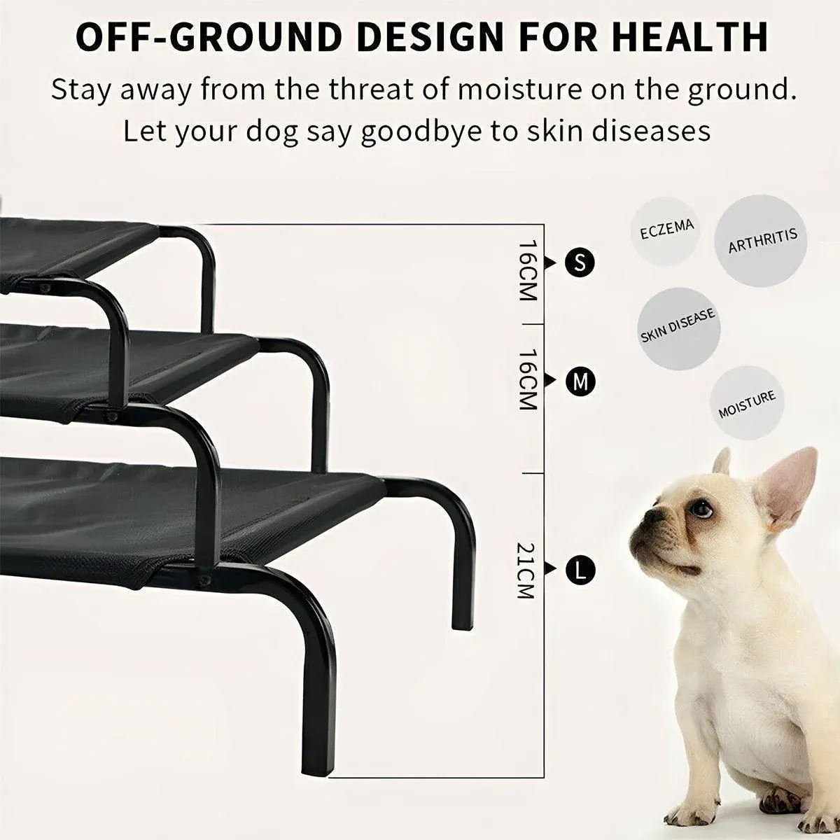 Heavy Duty Pet Raised Bed Elevated Trampoline Hammock Cat Dog Raised Deluxe - L image 7