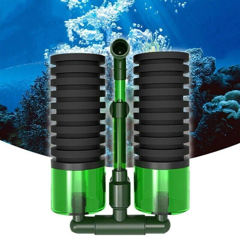 Double Head Aquarium Sponge Filter with Bio Media Box for Shrimp Breeding Tanks image 11