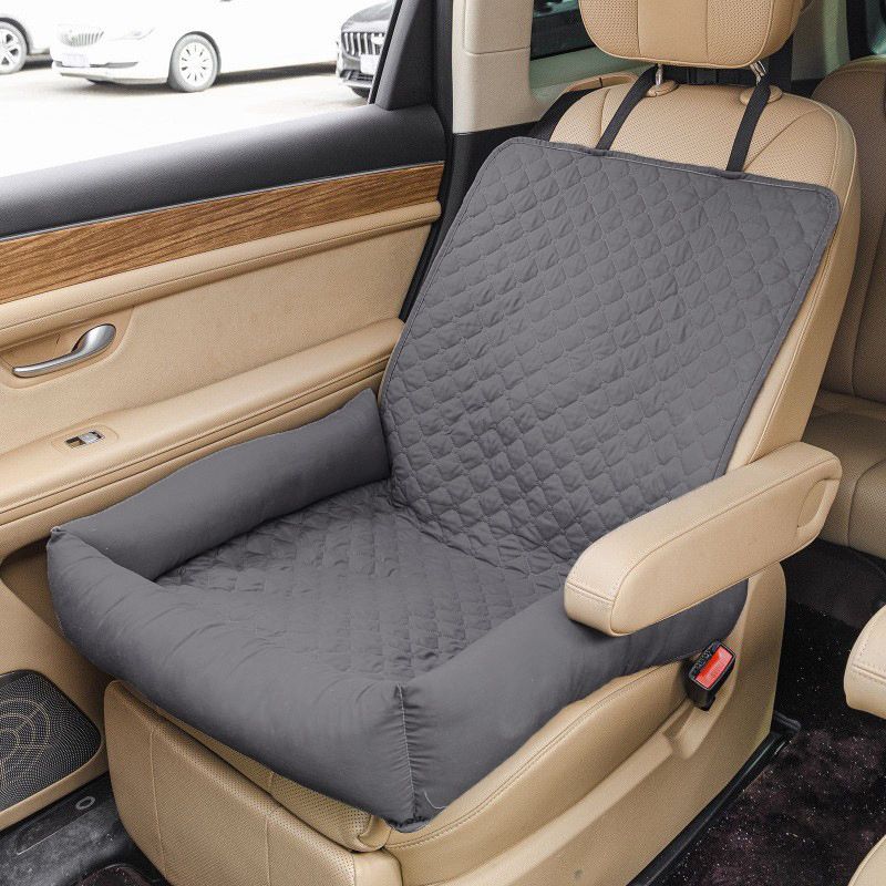 Waterproof Dog Car Seat Bed for Front Passenger Seat, Khaki image 11