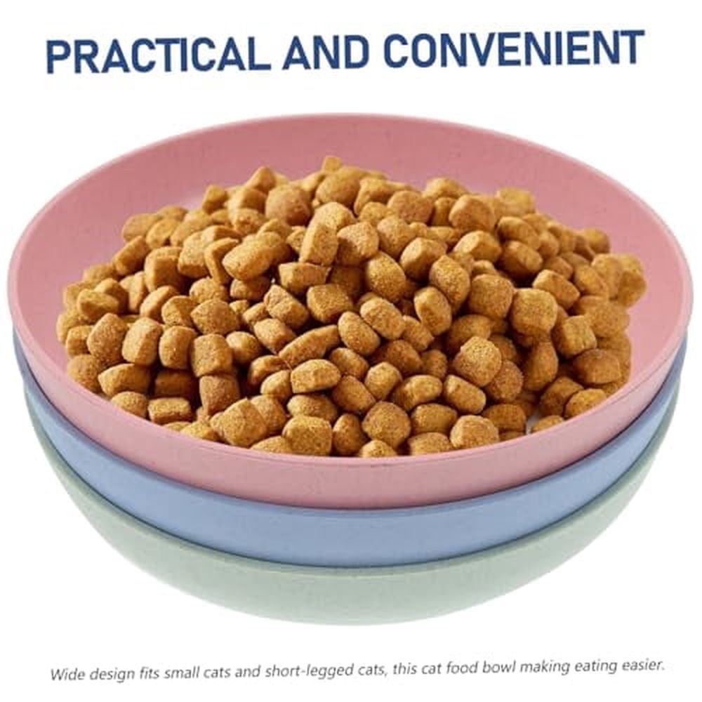 6pcs Shallow Plastic Cat Bowls Whisker Fatigue Relief Spacious Feeding Dishes for… image 2