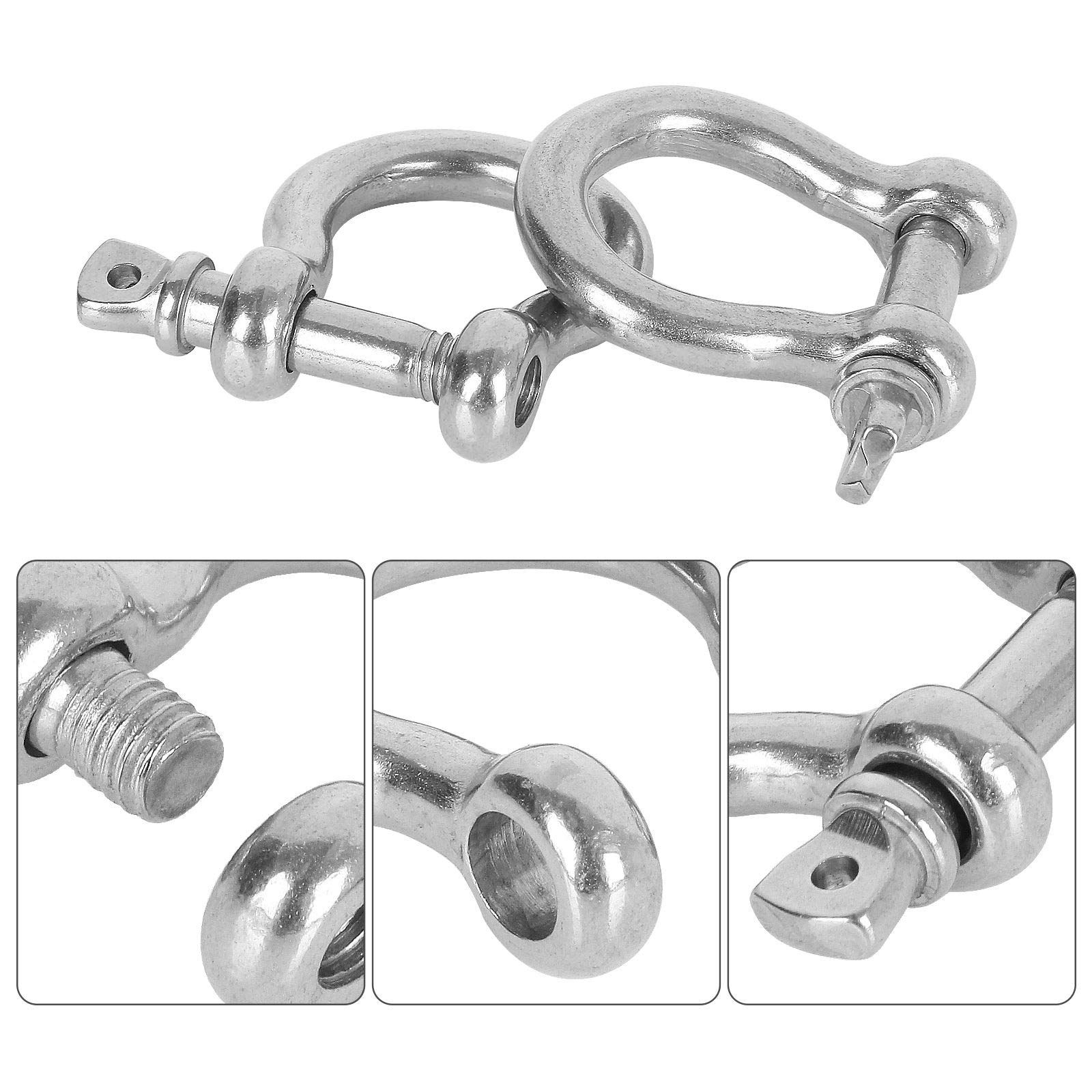 20 PCS Stainless Steel M6 Screw Shackle 1/4 Inch Chain Shackle Bow Shackle Clevis… image 2