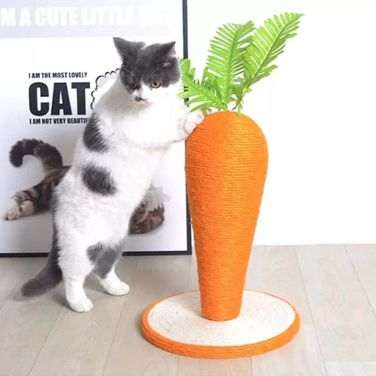 Carrot Cat Scratching Post Vertical Climbing Frame Interactive Toy for Cats image 6