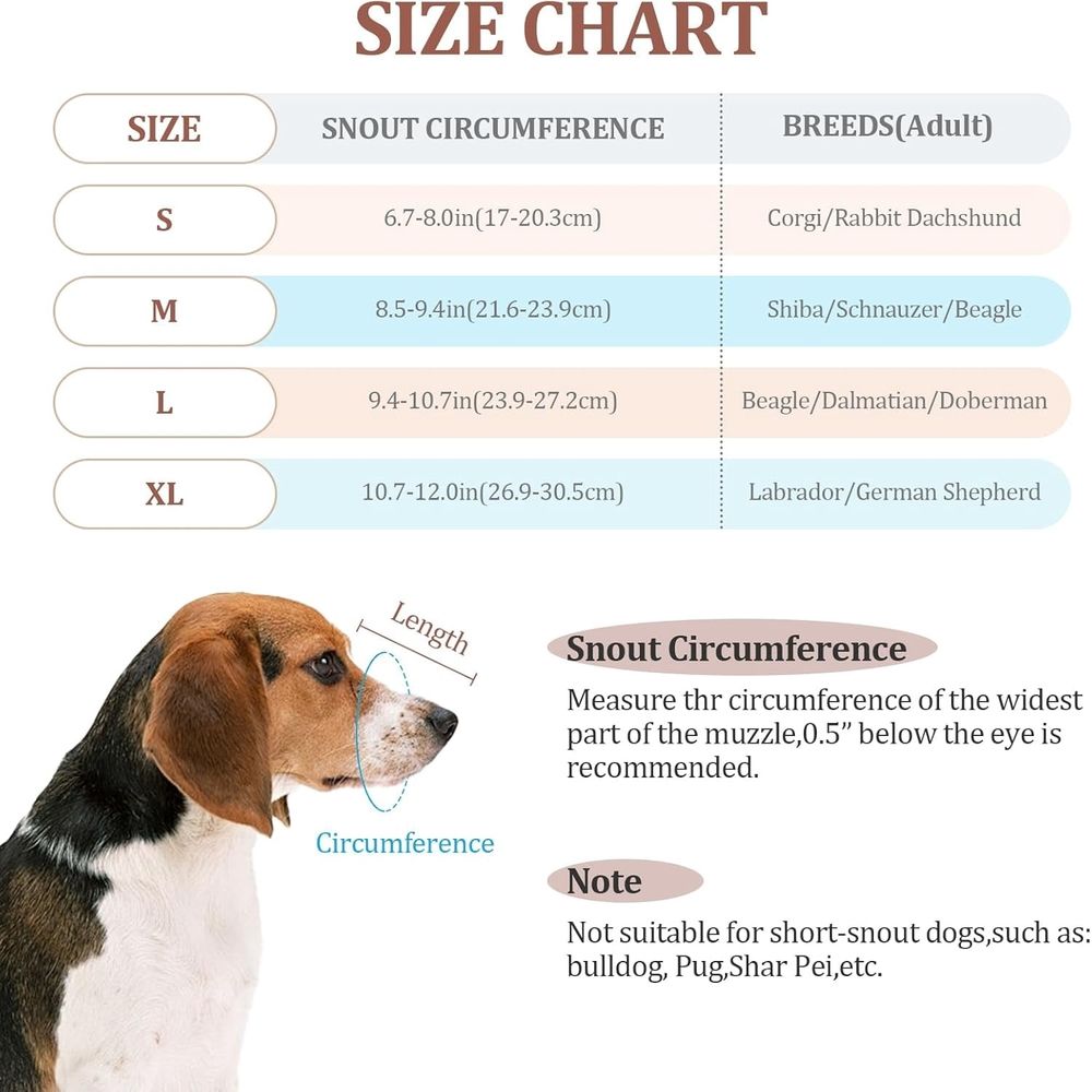Dog Muzzle for Small Large Dogs - Soft Nylon Basket Muzzle with Adjustable Strap image 2