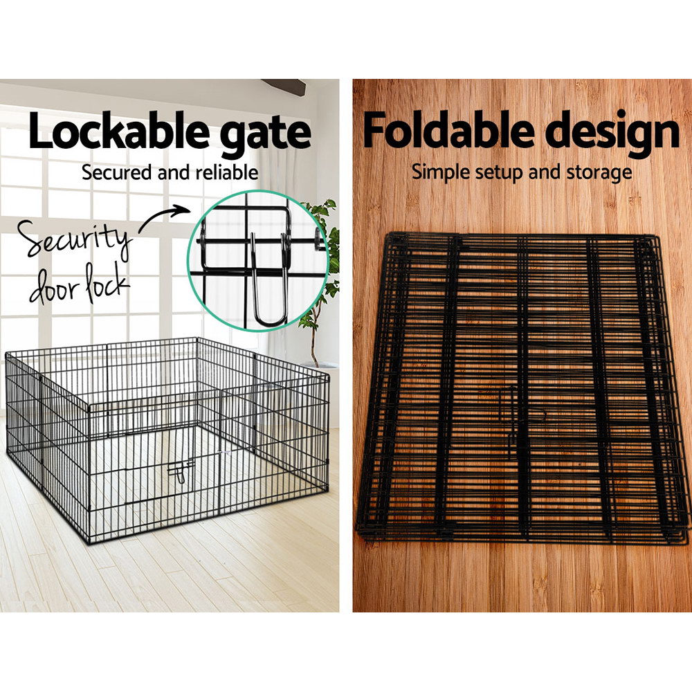 i.Pet 24" 8 Panel Dog Playpen Pet Fence Exercise Cage Enclosure Play Pen image 5