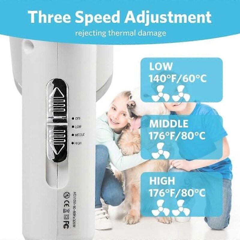2-in-1 Pet Hair Dryer with Straightening Brush Adjustable Temperature for Small Animals image 4