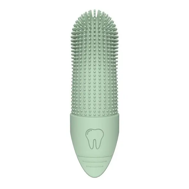Gentle Silicone Finger Toothbrush for Cats and Dogs – Reusable, Green