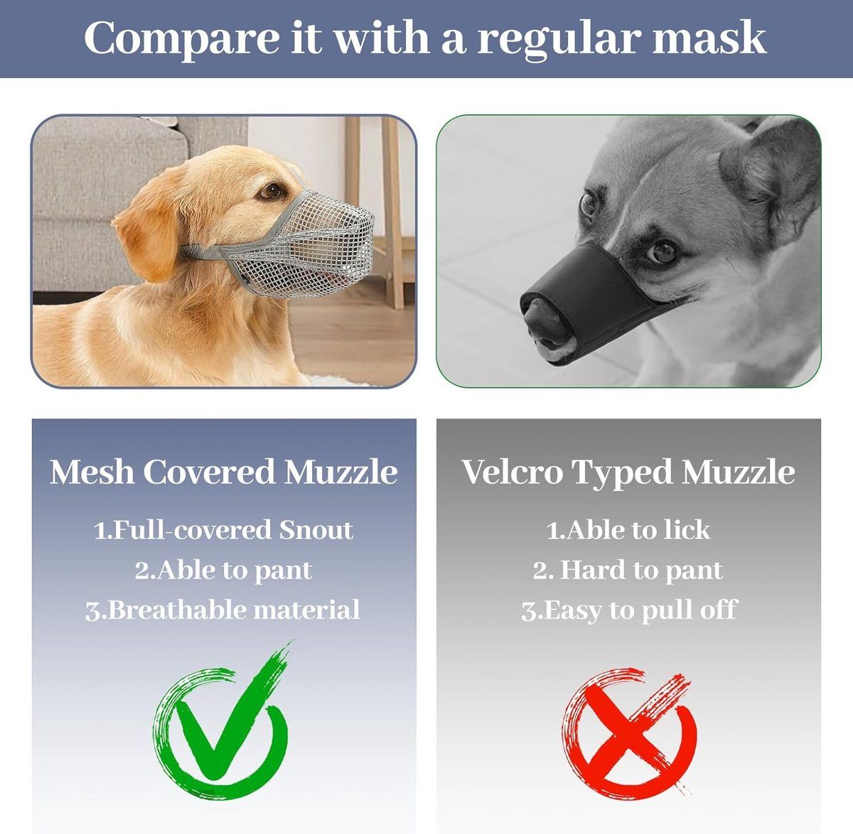 Dog Muzzle Soft Breathable Mesh With Adjustable Straps, XL image 4