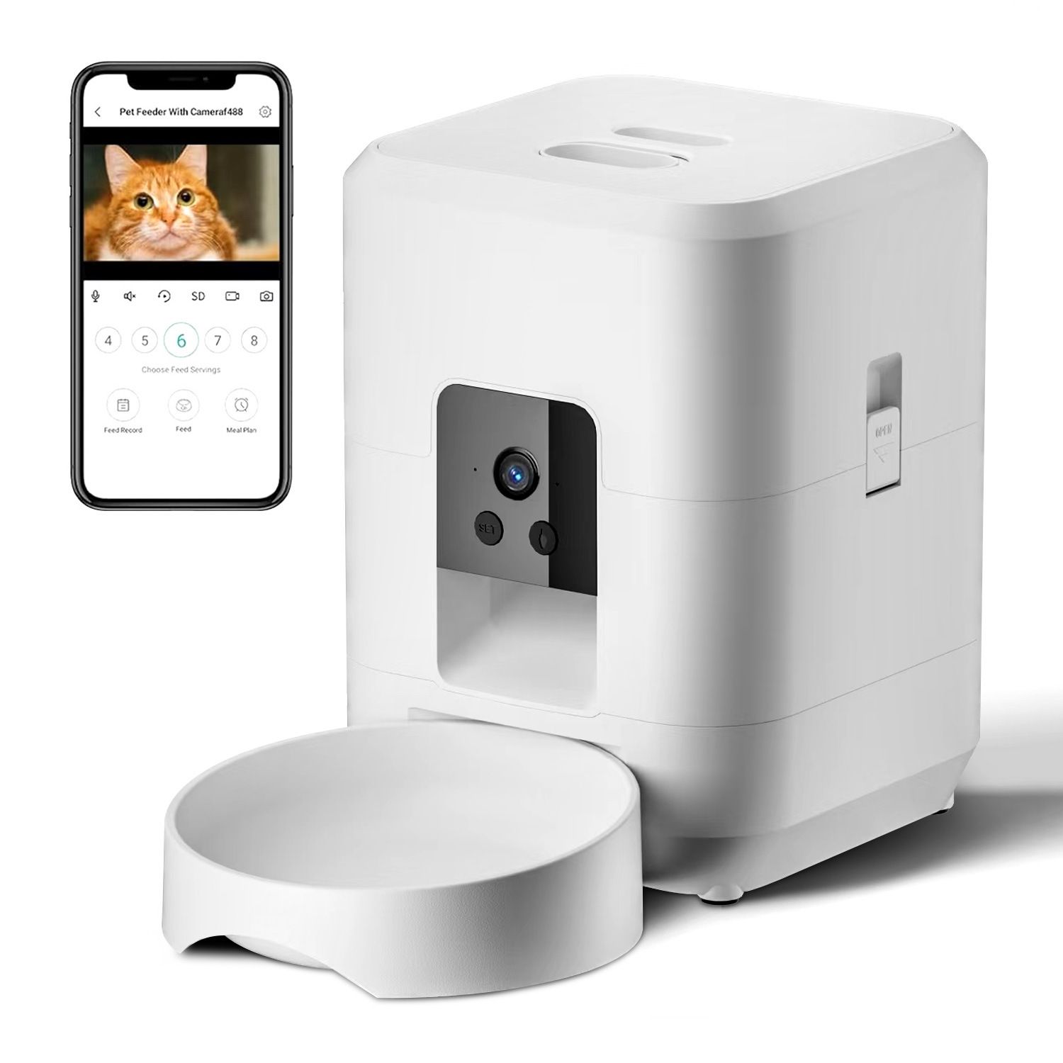 Smart Pet Feeder with Camera 2L, Black image 10