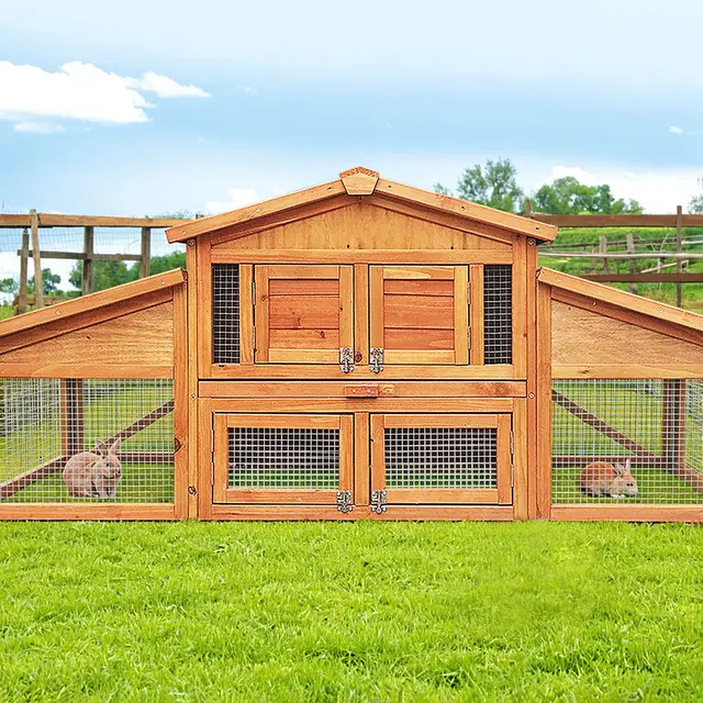 i.Pet Chicken Coop Rabbit Hutch 169cm x 52cm x 72cm Large Chicken Coop Wooden House…