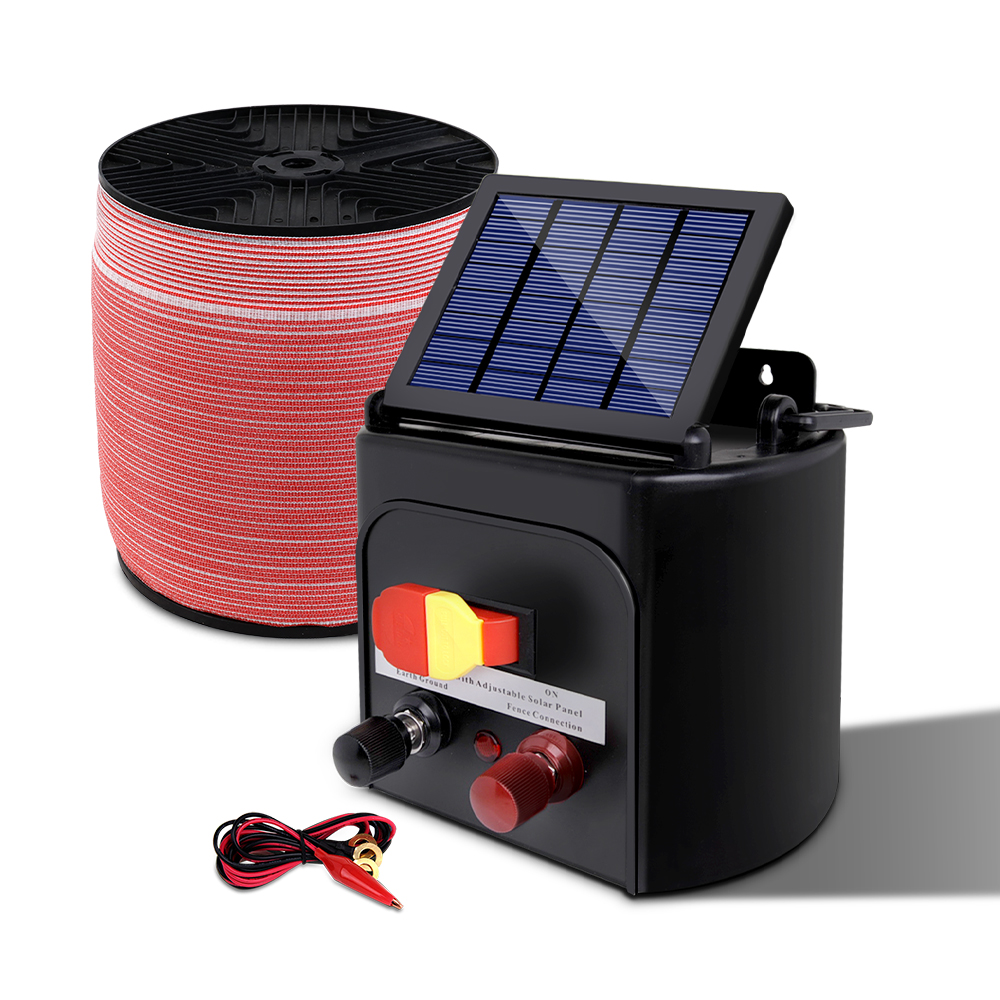 Giantz Fence Energiser 3KM Solar Powered Electric 1200M Poly Tape image 3