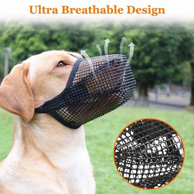 Black Mesh Dog Muzzle M, Drinkable image 3