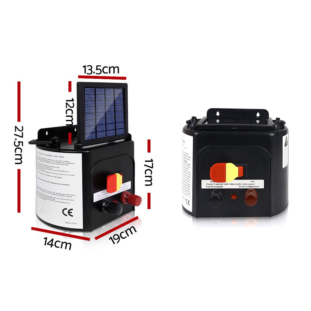 Giantz Fence Energiser 3KM Solar Powered 0.1J Electric Fencing Charger image 2