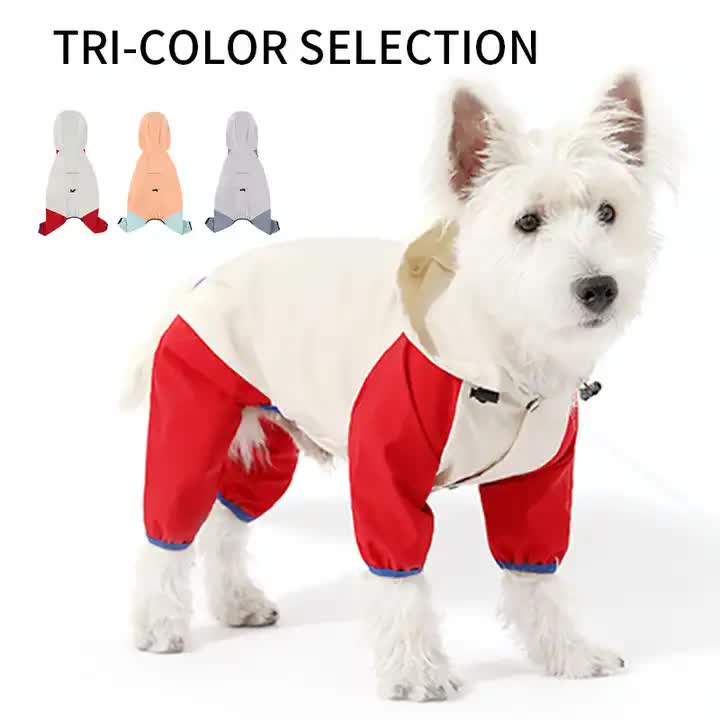 Waterproof Dog Raincoat with Hidden Leash Hole - Windproof and…, White, XXL image 2