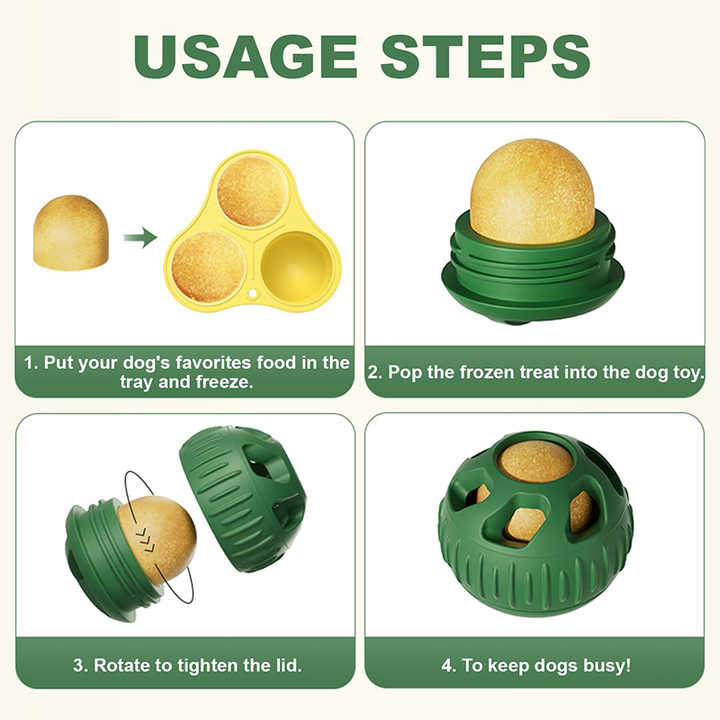 Grey Ball and Black Mold Pet Treat Dispensing Ball and Molding Set - Silicone Dog Chew… image 4
