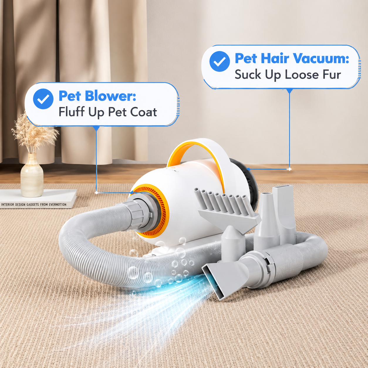 Smart Pet Grooming Dryer with Adjustable Speed Temperature and Replaceable Nozzles for… image 7