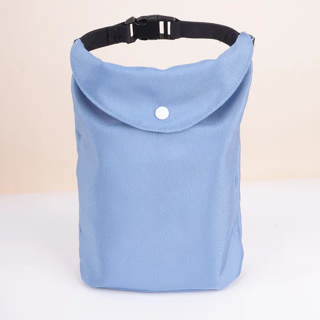 2-pcs Blue Portable Pet Food Storage Bag - Roll Top Treat Pouch for Travel & Walks