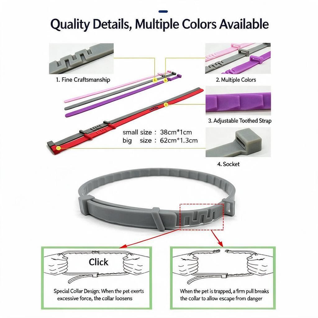 Cat Flea & Tick Control Collar 38cm Waterproof Allergen-Free 8 Month Protection Blue Tin image 5